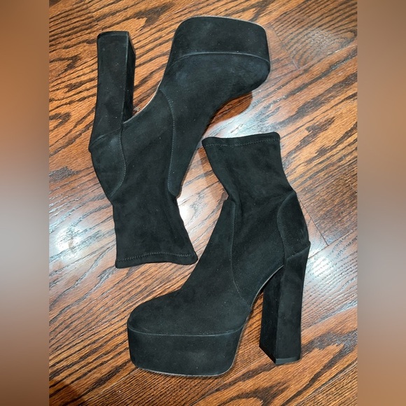 STUART WEITZMAN Skyhigh suede platform ankle boots - Picture 6 of 9
